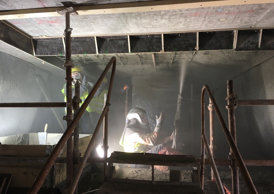Clemenceau Medical Center - Shotcrete application
