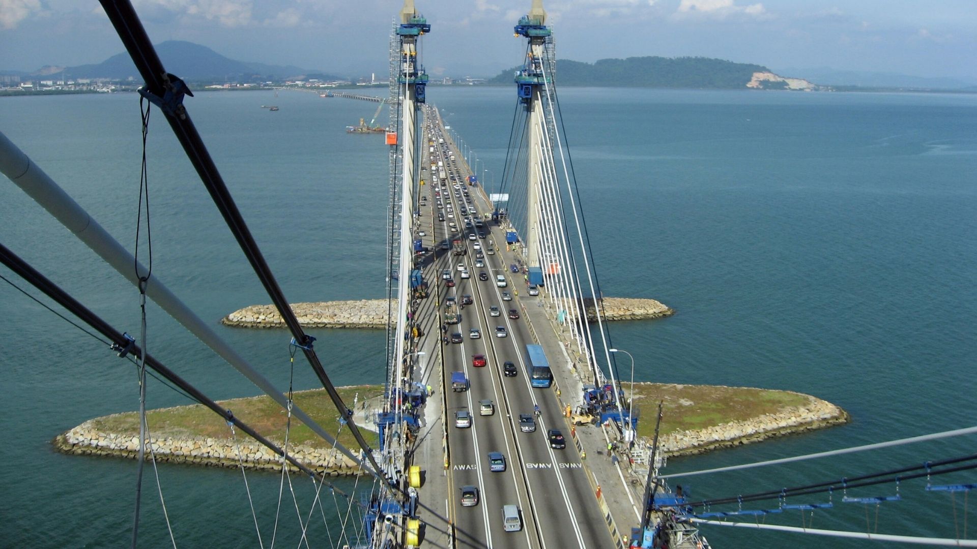 Stay cables replacement on Penang bridge in Malaysia