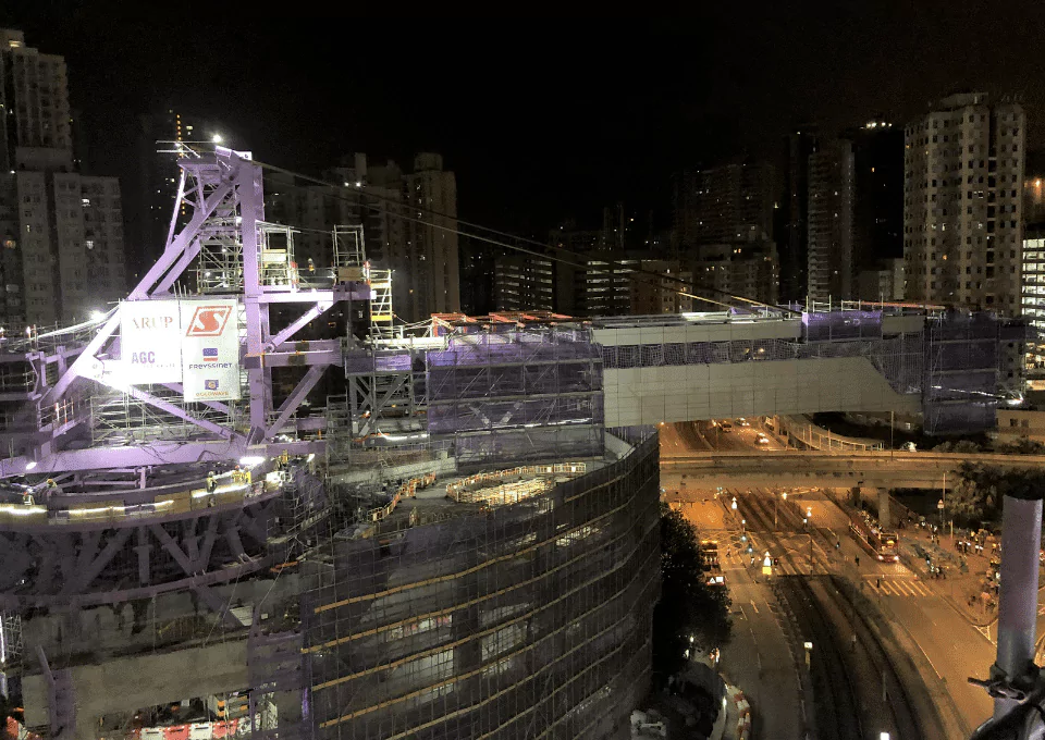 Yuen Long Station LTR footbridge erection