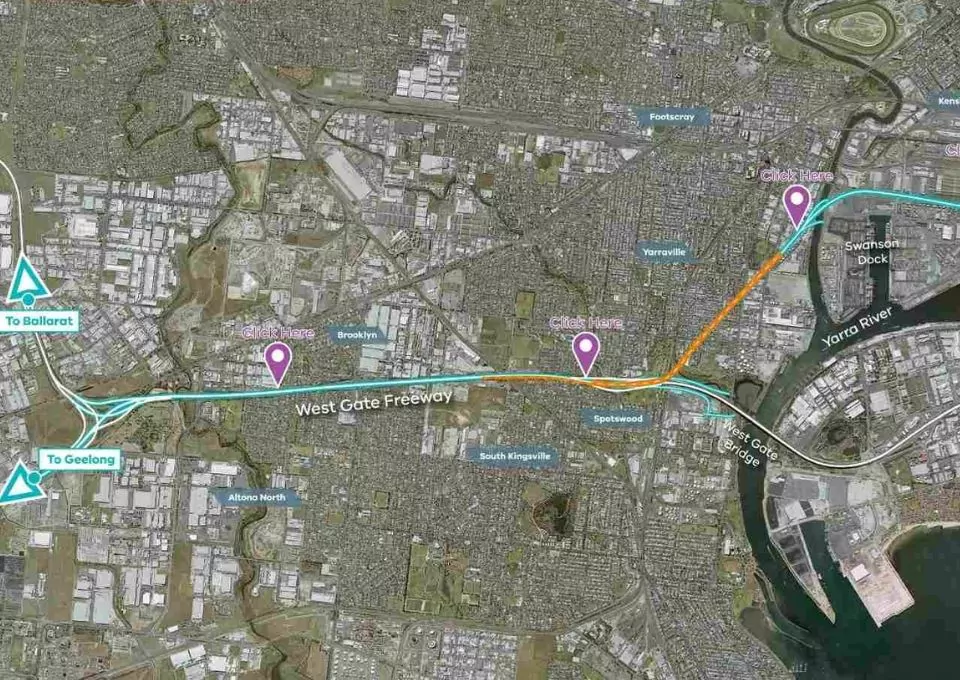 WestGate Tunnel-Melbourne-Australia-Map