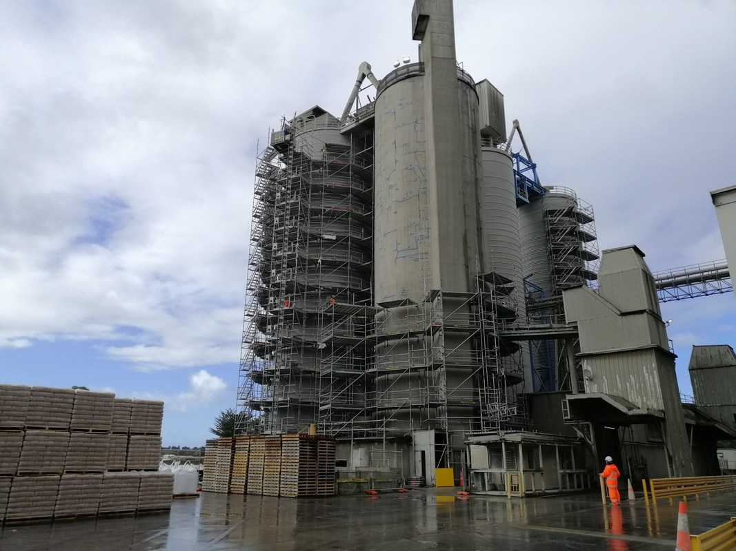 Repair strategy of Golden Bay Cement Silos in New Zealand