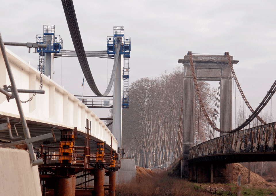 Verdun Garonne suspension bridge - cohestrand technology